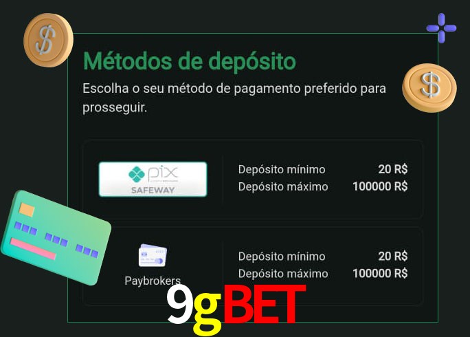 O cassino 9gbet oferece uma grande variedade de métodos de pagamento
